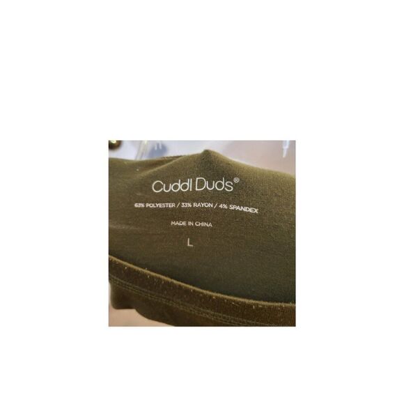 CUDDL DUDS LONG SLEEVE OLIVE GREEN CREW NECK TOP   RJ0503X - Picture 4 of 4